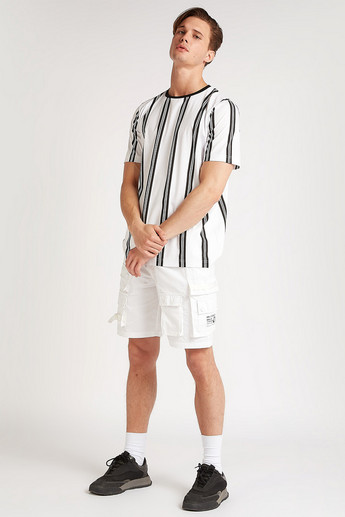 Sustainable Striped T-shirt with Short Sleeves and Crew Neck