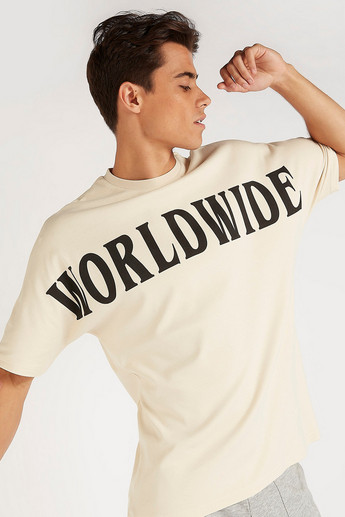 Sustainable Printed Crew Neck T-shirt with Short Sleeves