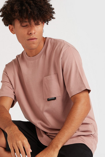 Sustainable Solid T-shirt with Short Sleeves and Patch Pocket