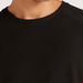 Solid Longline T-shirt with Asymmetric Hem and Crew Neck-T Shirts-thumbnail-3