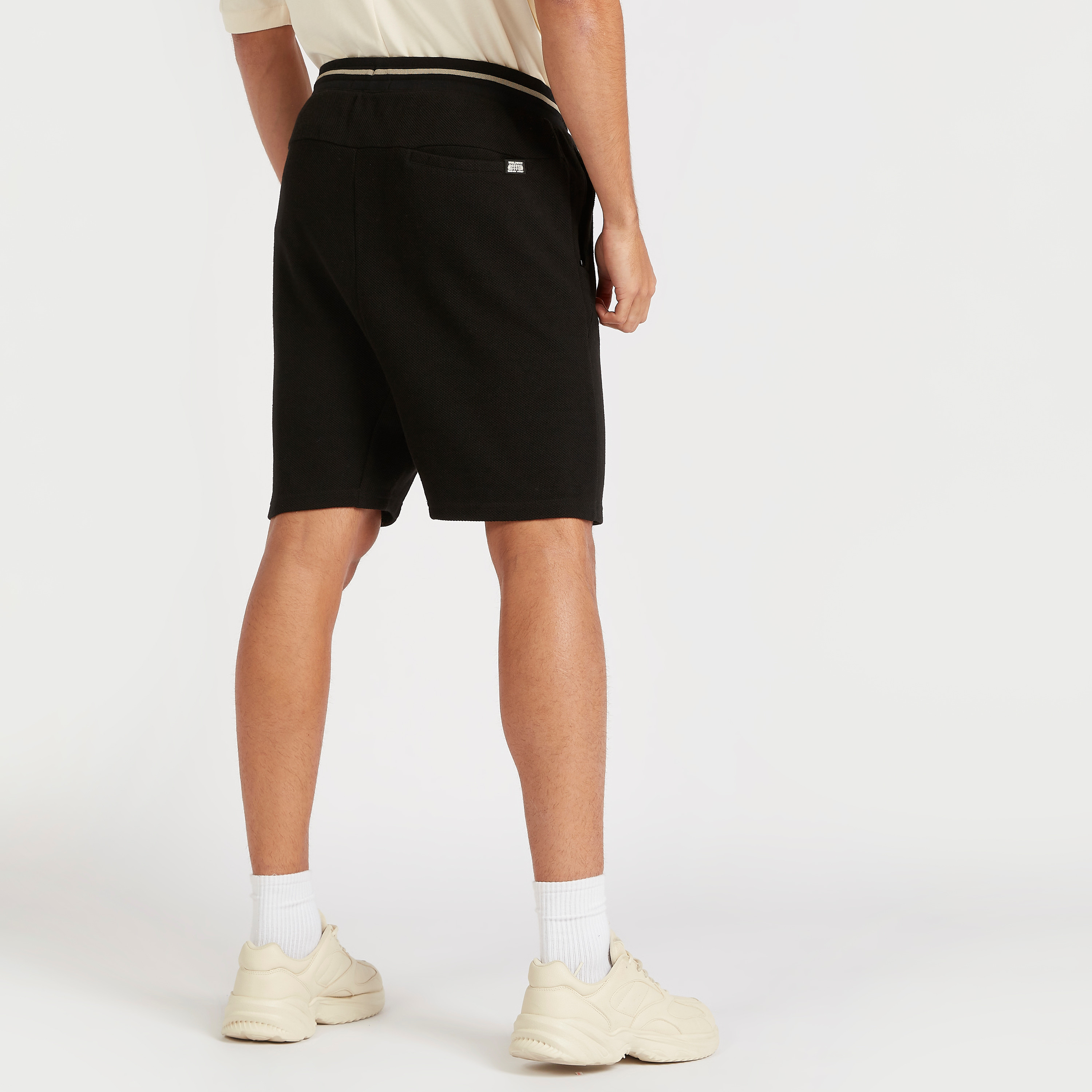 Textured Mid-Rise Shorts with Drawstring Closure-men-clothing-bottoms-shorts-image-4