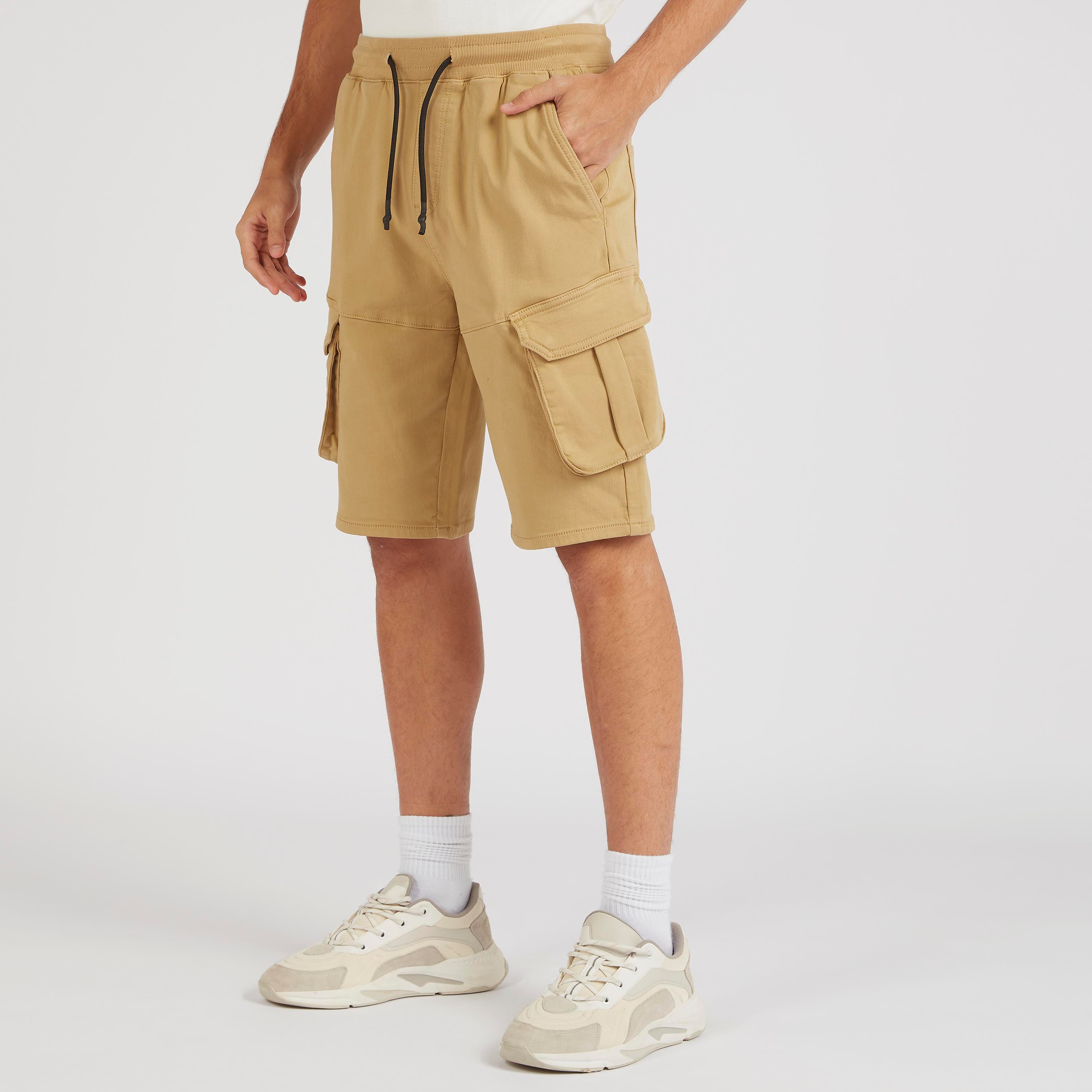 Mens cargo store shorts with strings