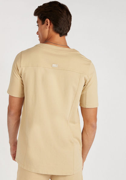 Baseball Shirt with Short Sleeves and V-neck
