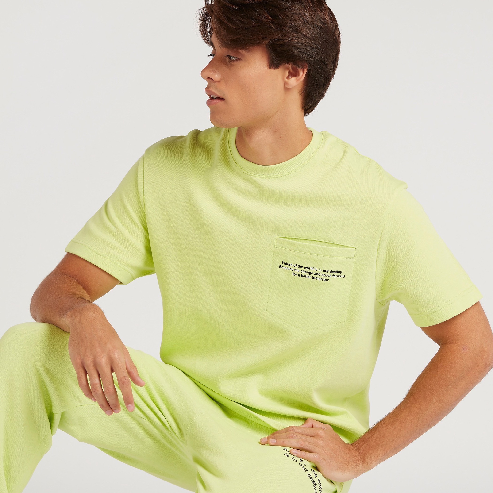 Slogan Print Crew Neck T-shirt with Short Sleeves-men-clothing-tshirtsandpolos-tshirts-image-6