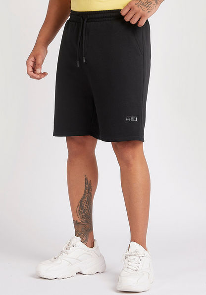Solid Knee Length Shorts with Drawstring Closure