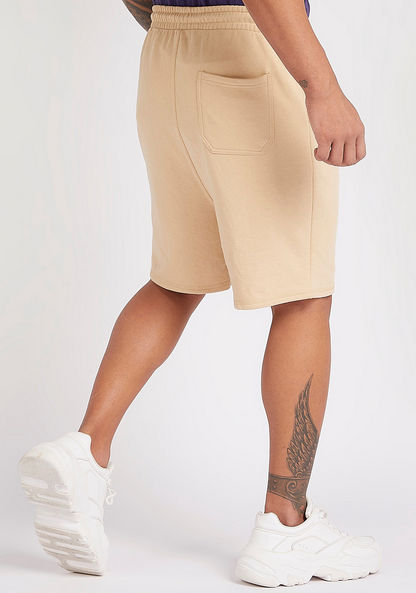 Solid Knee Length Shorts with Drawstring Closure