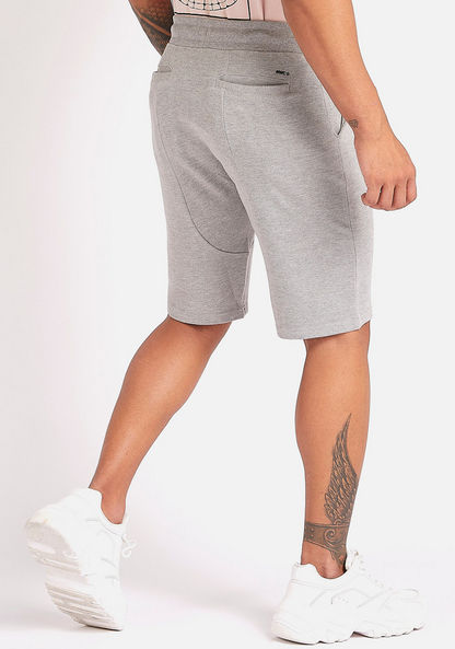 Textured Mid-Rise Shorts with Drawstring Closure