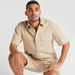 Solid Relaxed Fit Shirt with Short Sleeves and Pockets-Shirts-thumbnail-0