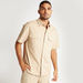 Solid Relaxed Fit Shirt with Short Sleeves and Pockets-Shirts-thumbnail-4