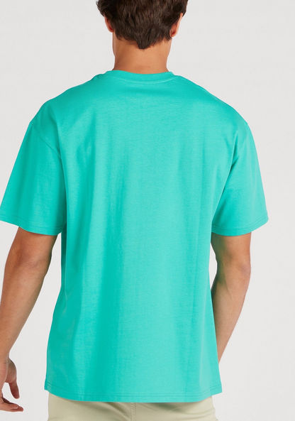 Solid Oversized T-shirt with Short Sleeves and Crew Neck
