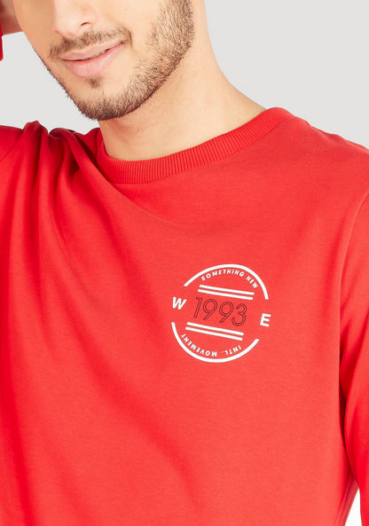 Crew Neck Printed T-shirt with Long Sleeves