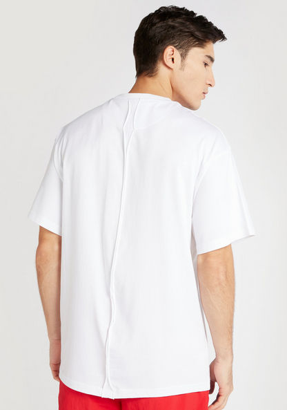 Solid Embroidered T-shirt with Crew Neck