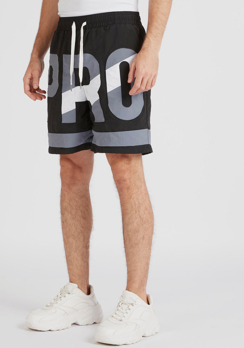 Printed Mid-Rise Relaxed Fit Shorts with Drawstring Closure-Shorts-image-0