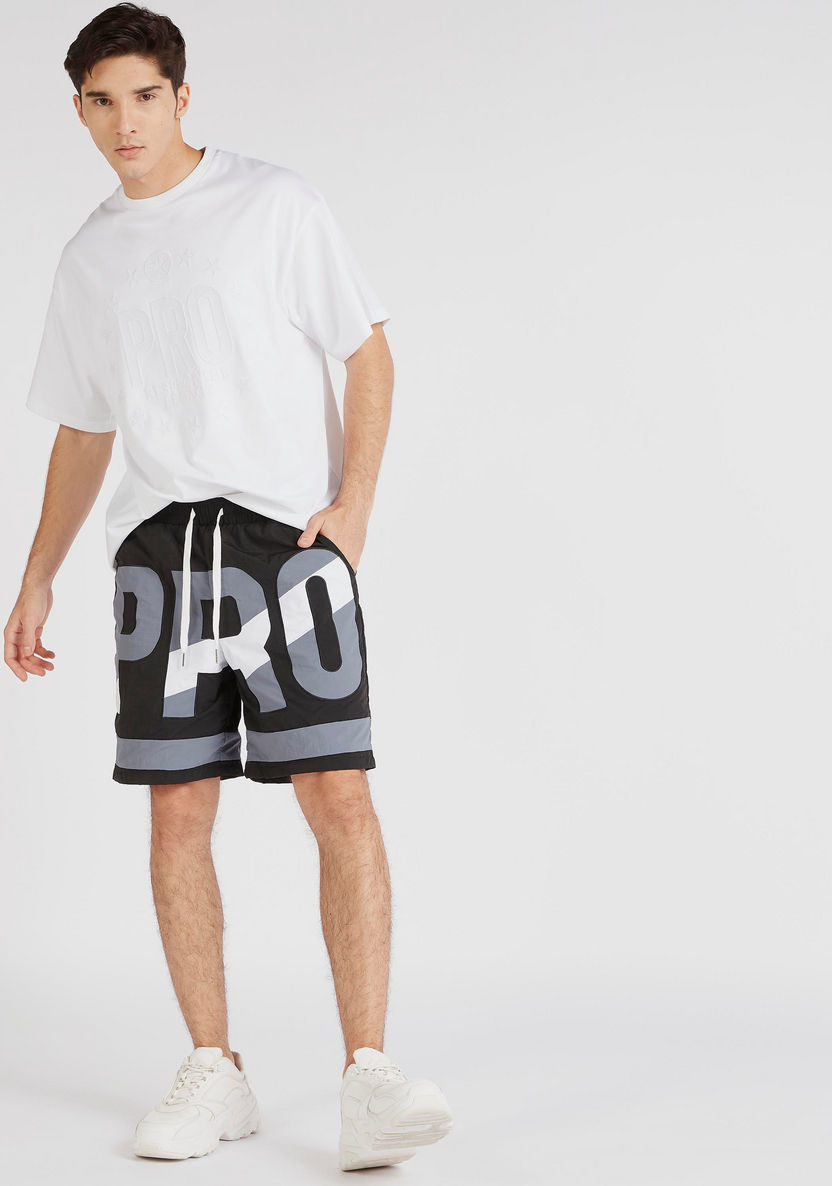 Printed Mid-Rise Relaxed Fit Shorts with Drawstring Closure-Shorts-image-1