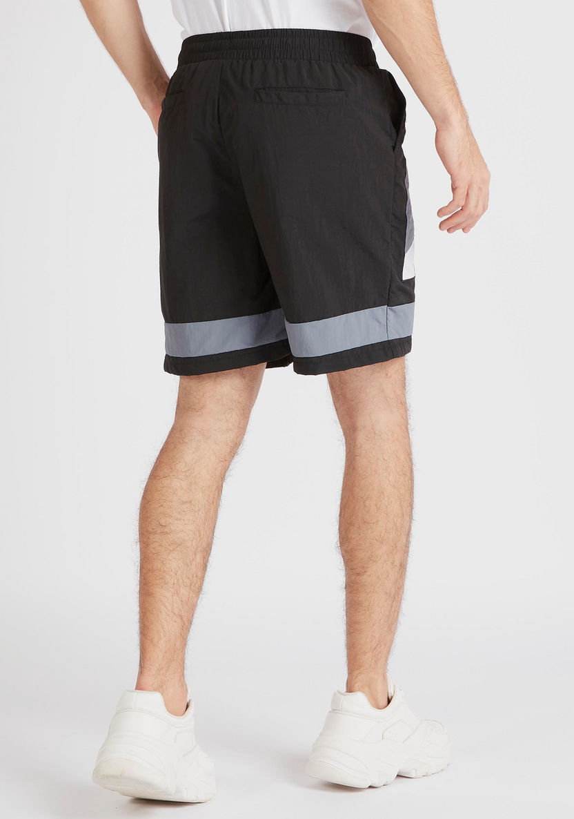 Printed Mid-Rise Relaxed Fit Shorts with Drawstring Closure-Shorts-image-3