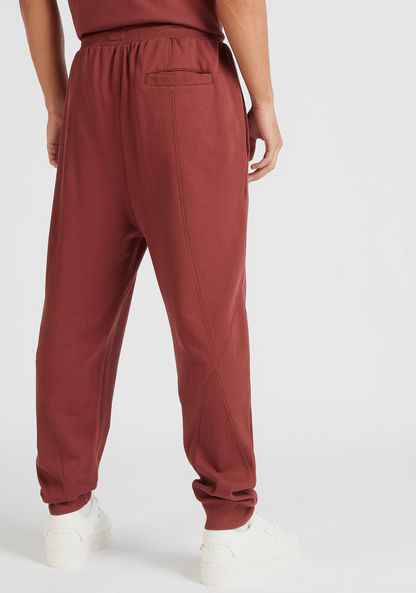 Solid Mid-Rise Joggers with Logo Applique