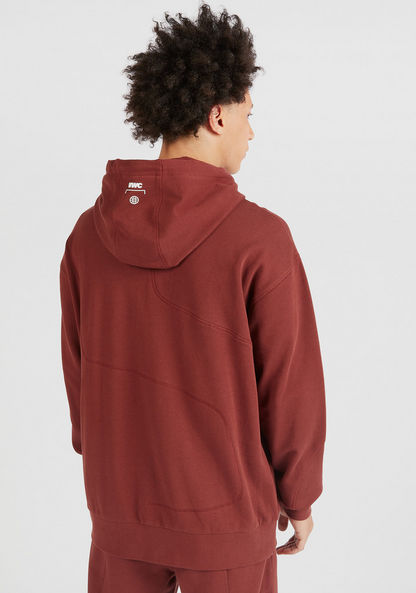 Solid Hooded Sweatshirt with Long Sleeves and Kangaroo Pocket-Sweatshirts-image-3