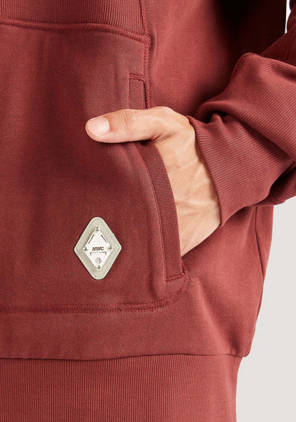 Solid Hooded Sweatshirt with Long Sleeves and Kangaroo Pocket-Sweatshirts-image-5
