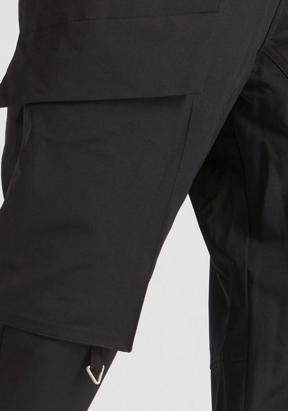 Solid Cargo Joggers with Drawstring Closure and Pockets