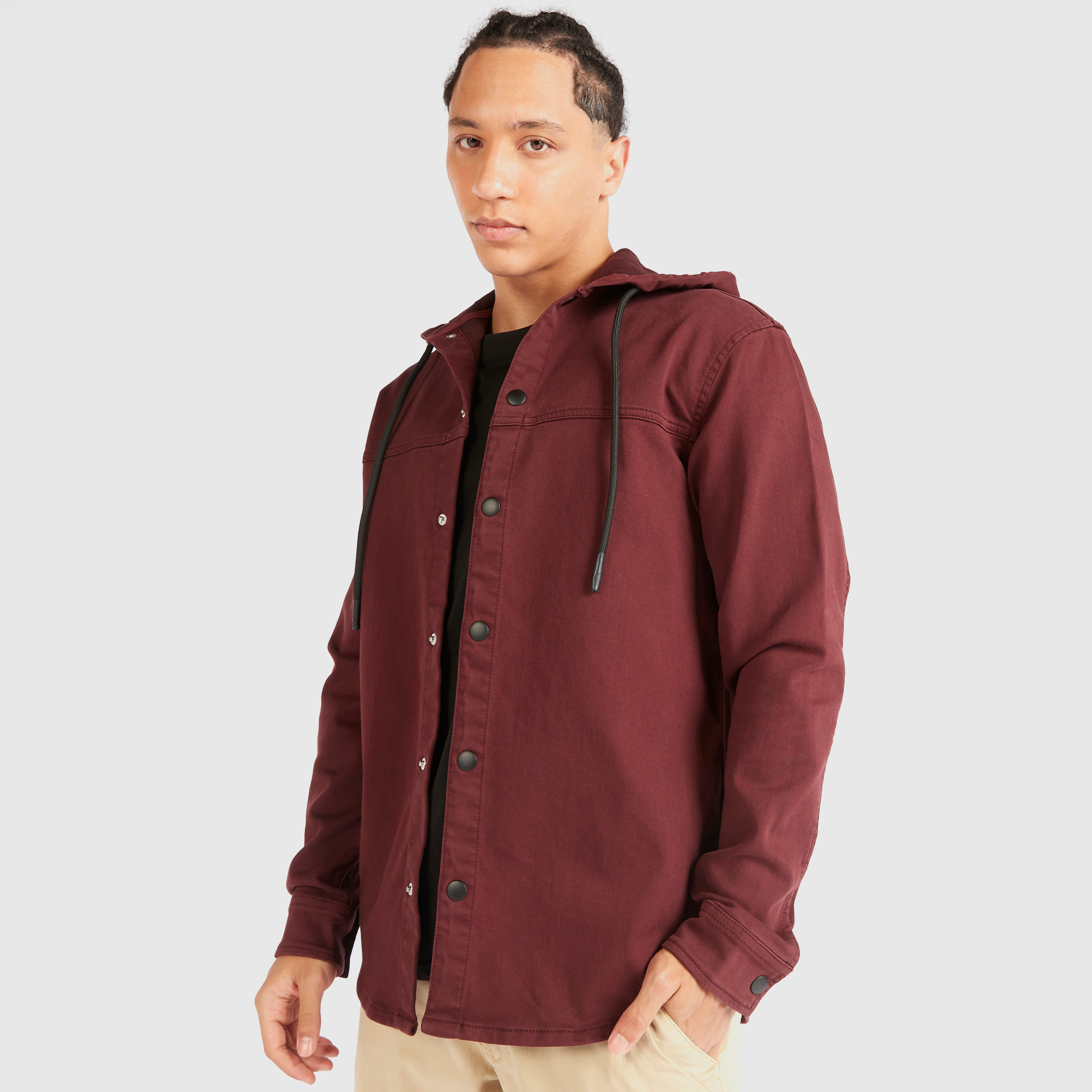 قميص سادة بأكمام طويلة وقبعَة-men-clothing-shirts-image-1