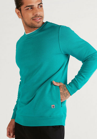 Layered Sweatshirt with Long Sleeves and Crew Neck