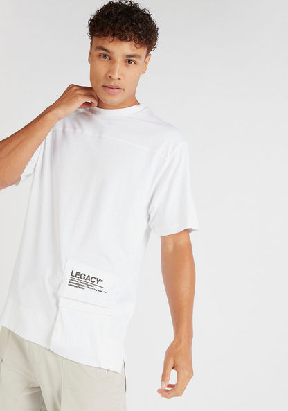 Solid Relaxed Fit T-shirt with Crew Neck and Short Sleeves