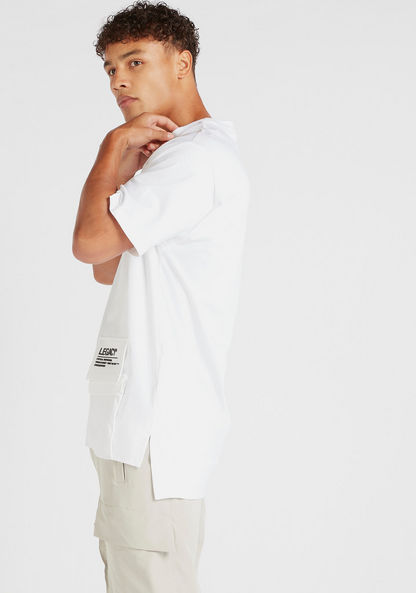 Solid Relaxed Fit T-shirt with Crew Neck and Short Sleeves