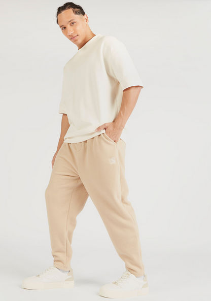 Textured Mid-Rise Joggers with Drawstring Closure and Pockets