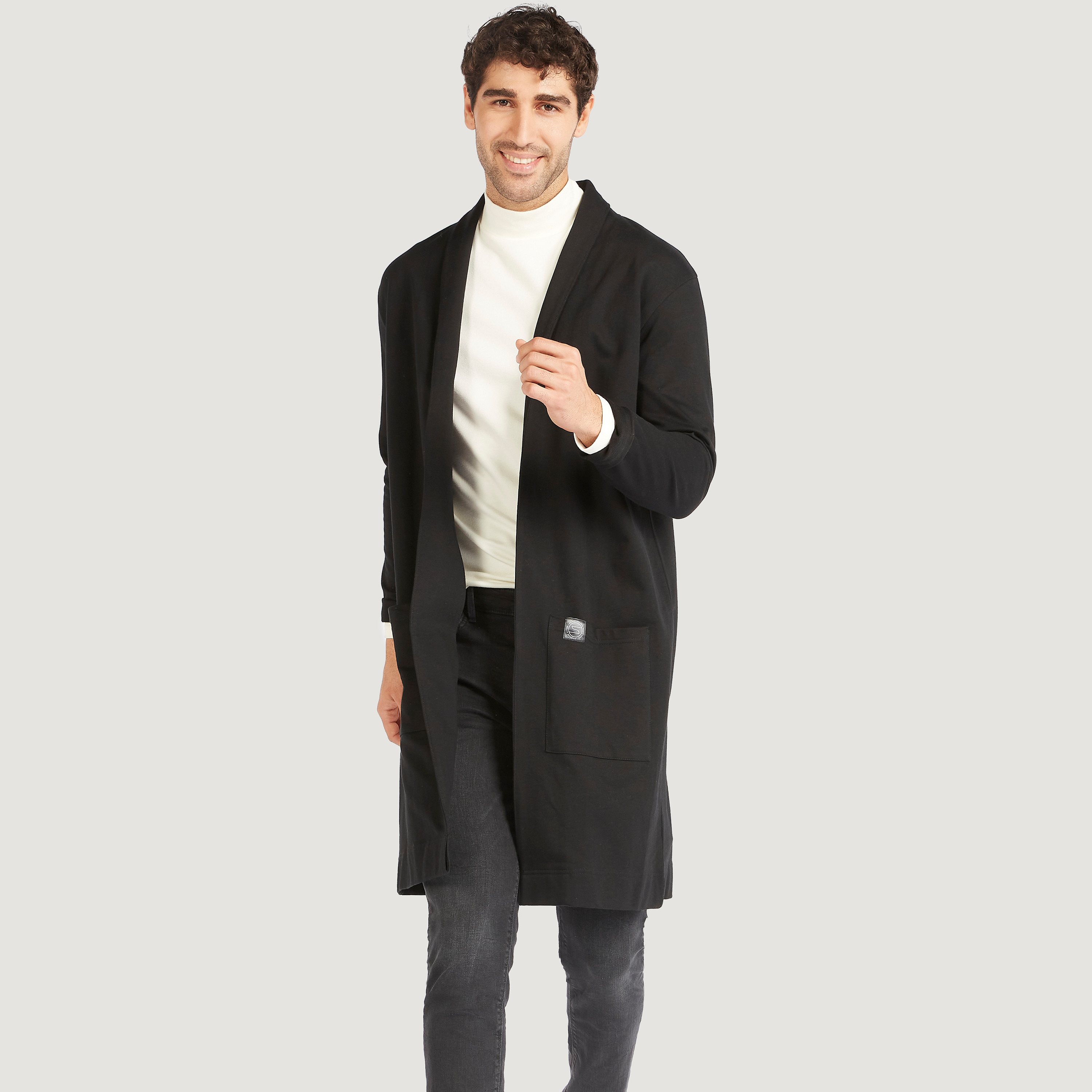 Longline on sale cardigan men