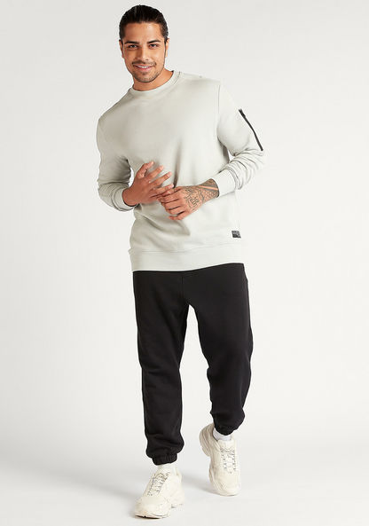 Solid Sweatshirt with Long Sleeves and Zipper Detail-Sweatshirts-image-1