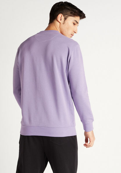 Solid Sweatshirt with Long Sleeves and Front Pocket-Sweatshirts-image-4