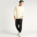 Solid Sweatshirt with Long Sleeves and Front Pocket-Sweatshirts-thumbnail-1