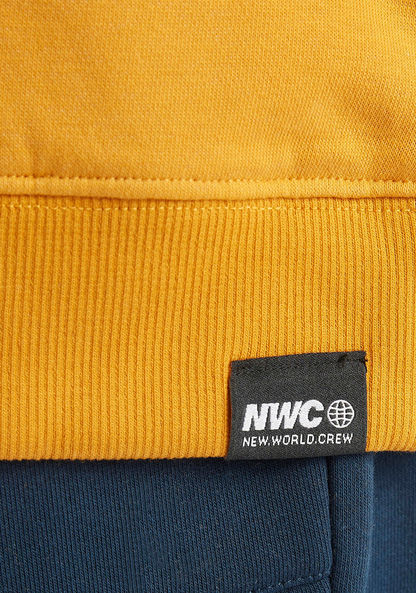 Cut and Sew Sweatshirt with Crew Neck and Kangaroo Pocket-Sweatshirts-image-2