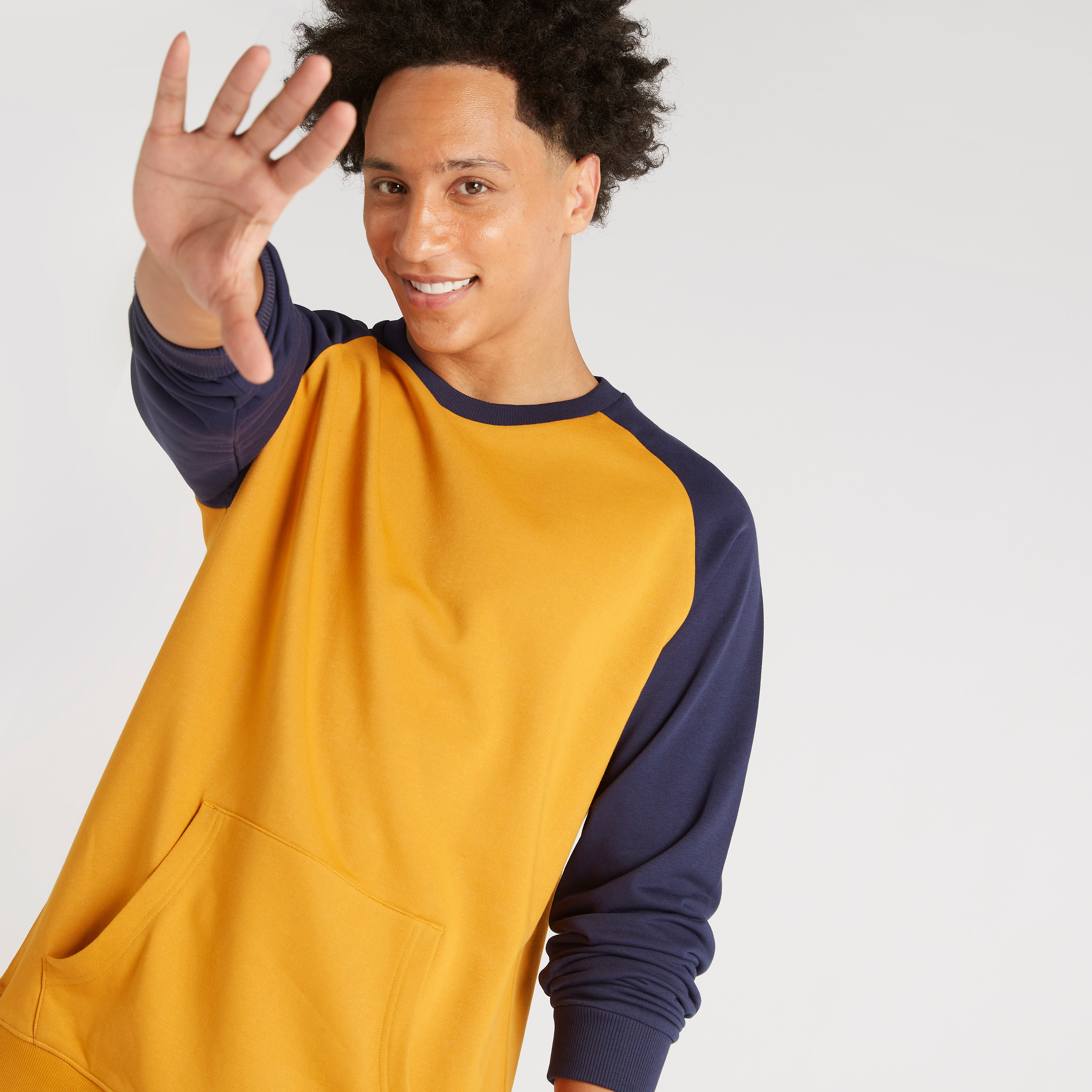 Cut and Sew Sweatshirt with Crew Neck and Kangaroo Pocket-men-winterwear-hoodiesandsweatshirts-image-5