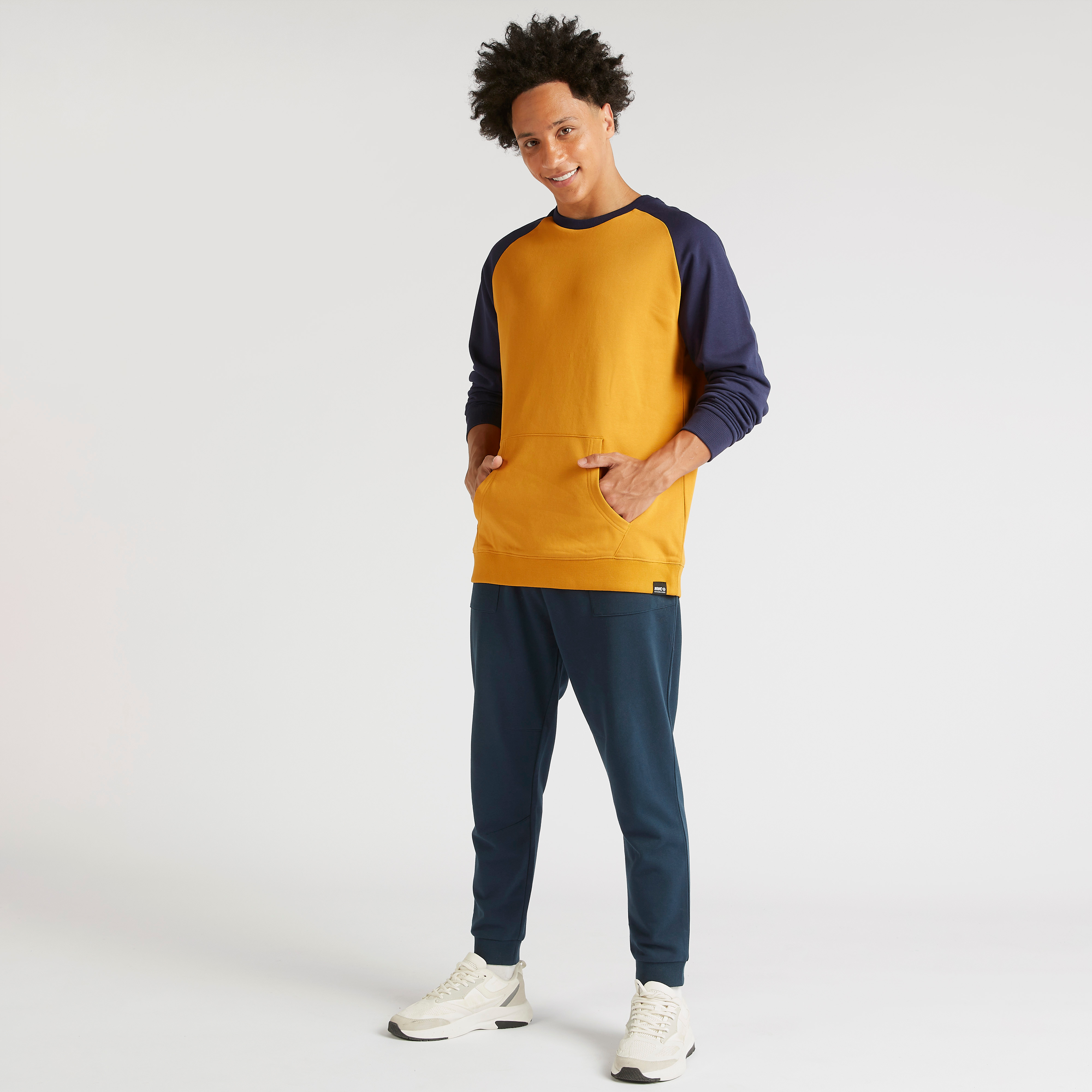 Cut and Sew Sweatshirt with Crew Neck and Kangaroo Pocket-men-winterwear-hoodiesandsweatshirts-image-6