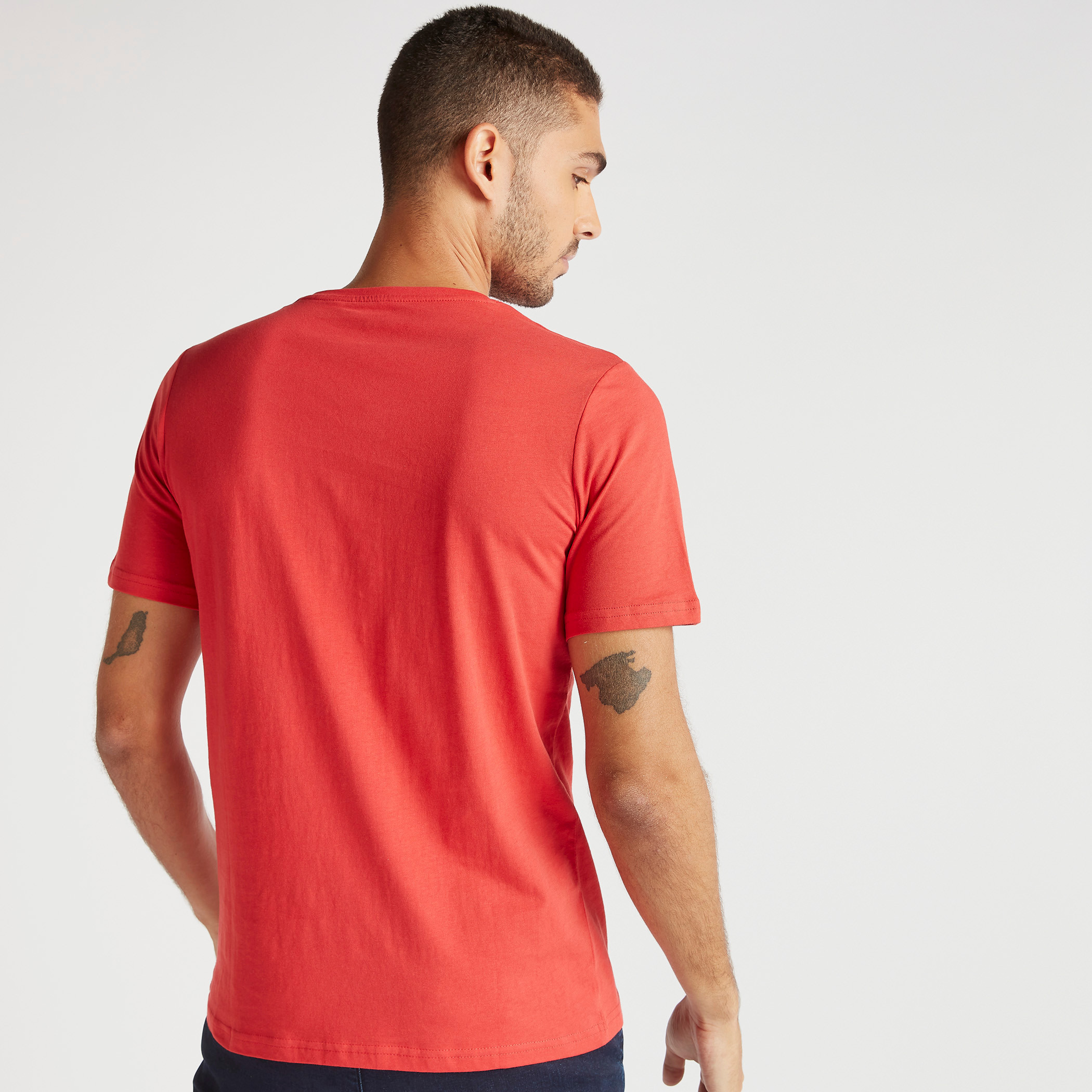 Printed T-shirt with Crew Neck and Short Sleeves-men-clothing-tshirtsandpolos-tshirts-image-4