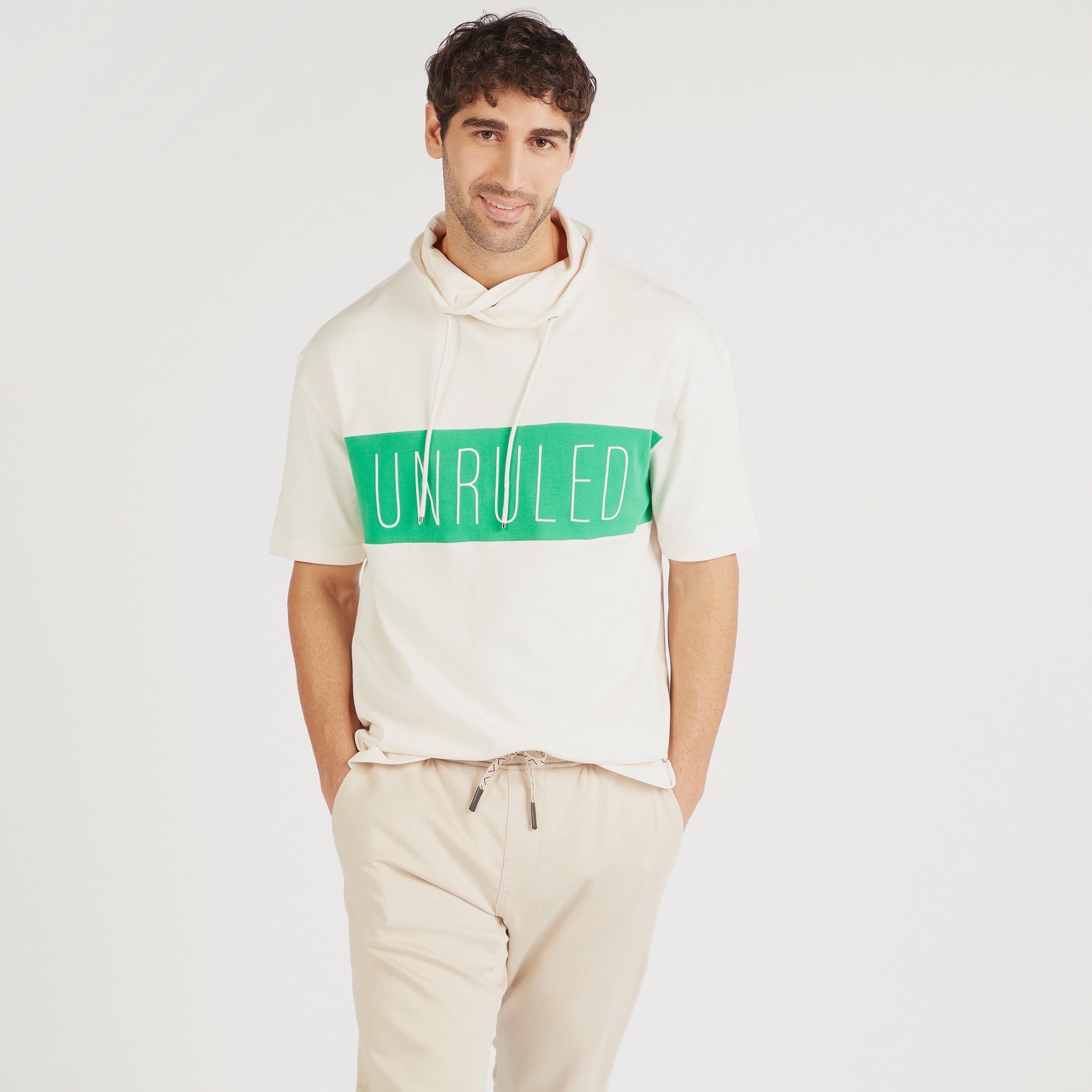 Printed T-shirt with Funnel Neck and Short Sleeves-men-clothing-tshirtsandpolos-tshirts-image-5