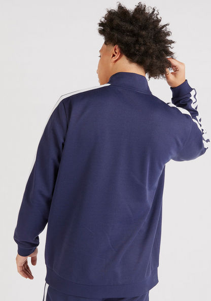 Solid Zip Through Jacket with Tape Detail and Long Sleeves