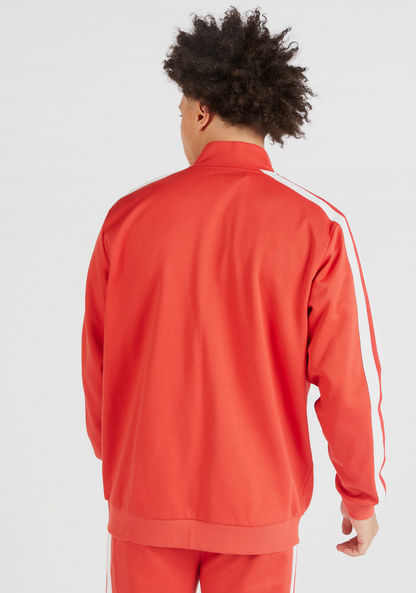 Solid Zip Through Jacket with Tape Detail and Long Sleeves