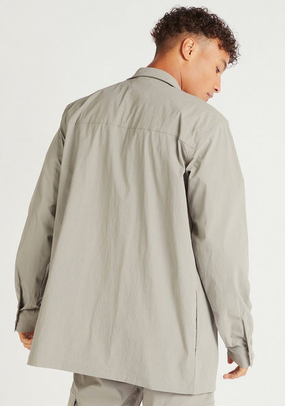 Solid Zip Through Lightweight Jacket with Long Sleeves and Pockets