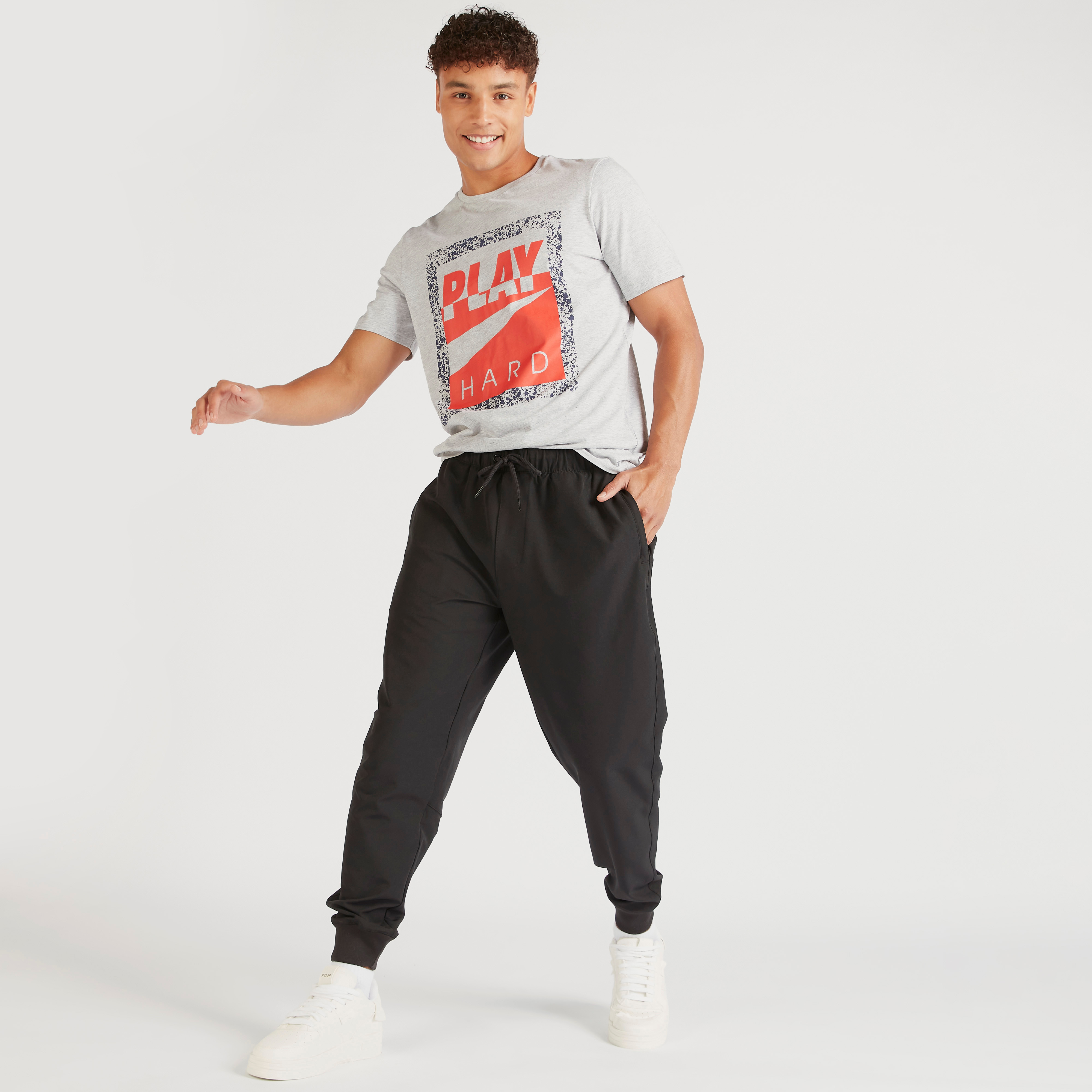 Printed Crew Neck T-shirt with Short Sleeves-men-clothing-tshirtsandpolos-tshirts-image-2