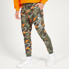 Camouflage Print Joggers with Elasticated Waistband and Pockets