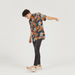 Printed Button-Up Shirt with Short Sleeves-Shirts-thumbnailMobile-1