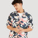 Printed Button-Up Shirt with Short Sleeves-Shirts-thumbnailMobile-2