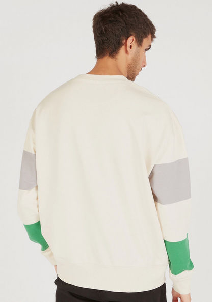 Colourblocked Printed Crew Neck Sweatshirt with Long Sleeves-Sweatshirts-image-3