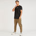 Solid Mid-Rise Joggers with Drawstring Closure and Pockets-Joggers-thumbnail-1