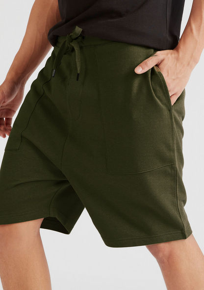 Solid Shorts with Drawstring Closure and Pockets-Shorts-image-4