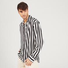 Striped Shirt with Button Closure and Long Sleeves