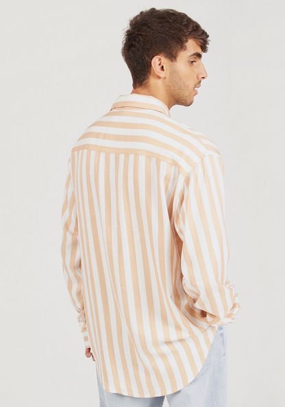 Striped Shirt with Button Closure and Long Sleeves-Shirts-image-3