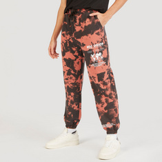 Tie-Dye Print Joggers with Drawstring Closure and Pockets